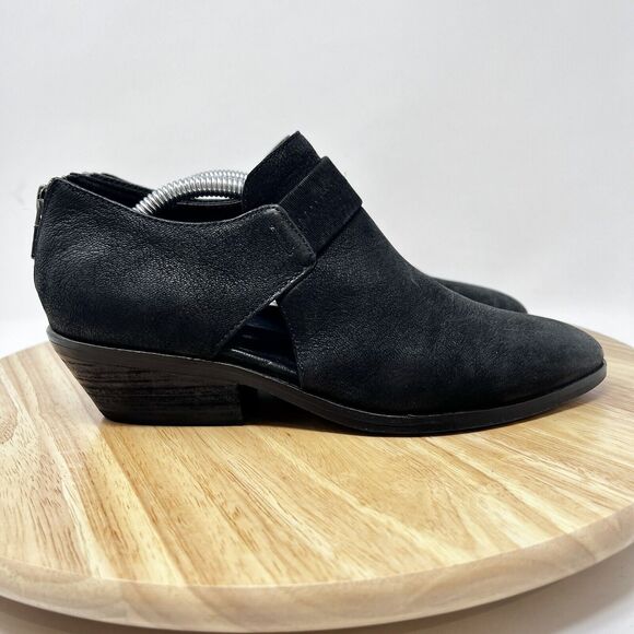 Eileen Fisher LISBON Booties Black Nubuck Cut Out Block Heel Women’s 7 - Picture 6 of 11